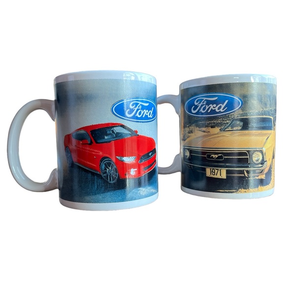 Ford mustang vtg promo mugs officially licensed  10oz set of 2 (will split up) - Picture 1 of 10